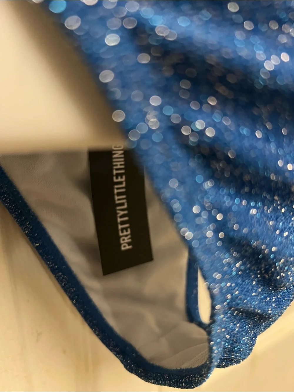 PrettyLittleThing Heart Trim Glitter Triangle Bikini Set